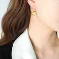 New Elegant Beauty Retro Affordable Luxury Heart Love Shape Earrings Stainless Steel 18k Gold Plated Design Earrings for Girls