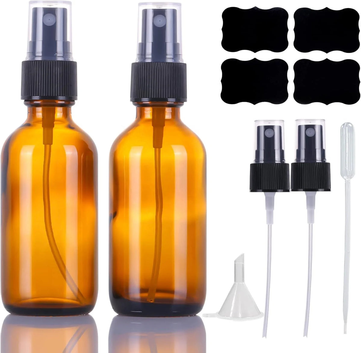 2oz Amber Glass Spray Bottles Empty Refillable Spray Bottle for Hair Cleaning Solutions Aromatherapy and Essential Oil