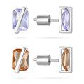 6*8Mm Flat Bottom Rectangular Diaposite Earrings Fashion Elegant 925 Sterling Sliver Stud Earrings