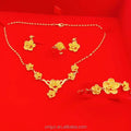 Dubai Gold New Product Brass Gold-Plated Jewellery Set Female Bracelet Earrings Ring