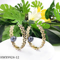 Hawaiian Earrings Big Hoop Enameled Pearl Earrings Hawaiian Jewelry Wholesale Samoa Jewelry