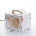 Hot Selling  4 Inch Square Cake Paper Box Bakery Box With Window Handle Cake Packing Boxes