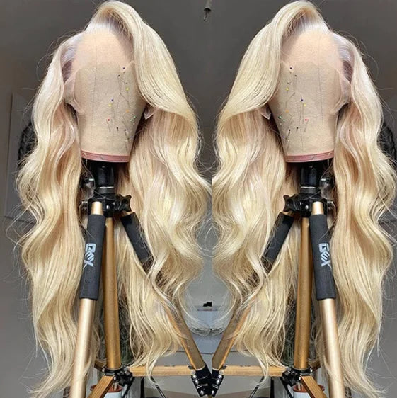 Blonde Body Wave Human Hair Wigs for Black Women 613 Perruque Humain Hair Transparent Full Lace Wig