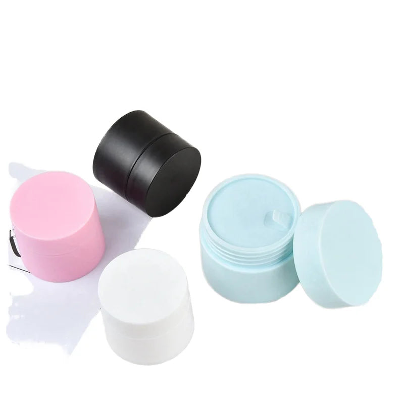 Hot Sale Various Sizes 5g-50g Empty Cosmetic Round Frosted PP Plastic Jars for Face Cream & Body Lotion Multiple Colors