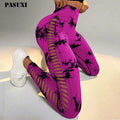 PASUXI Tie Yoga Leggings for Women Side Hollow Pants High Waist Hip -hip Fitness Peach Hip Sports Pants to Pick up Pant