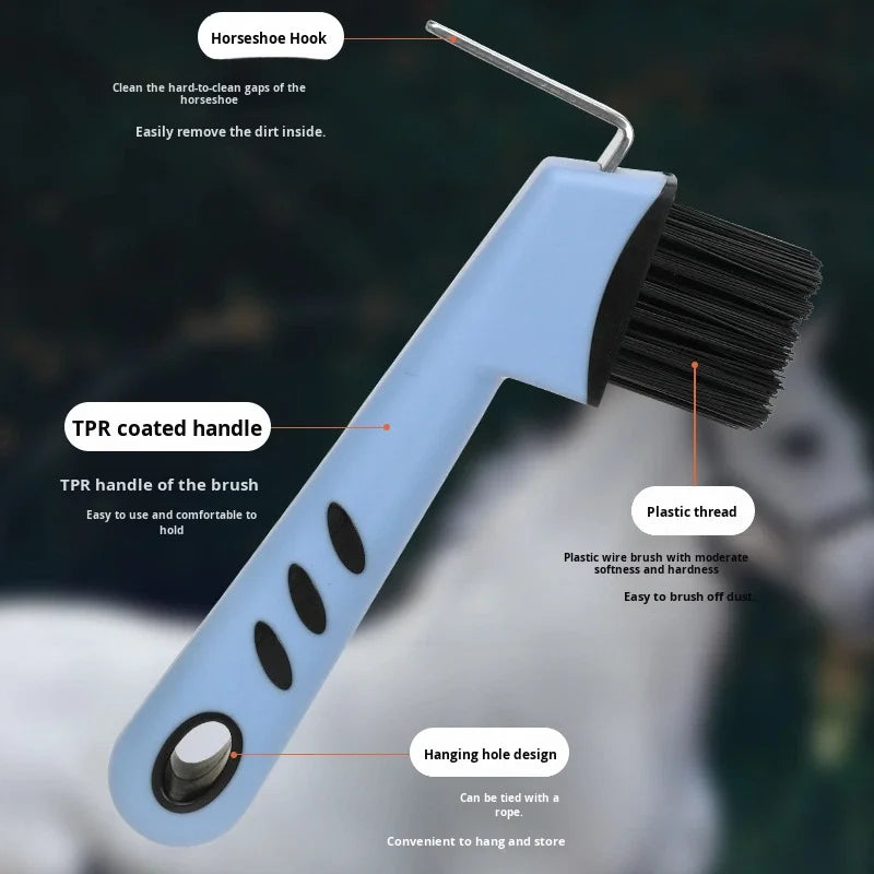 Horseshoe Hook and Brush Equestrian Supplies Cleaning Tool Horse Products Wholesale Manufacturer