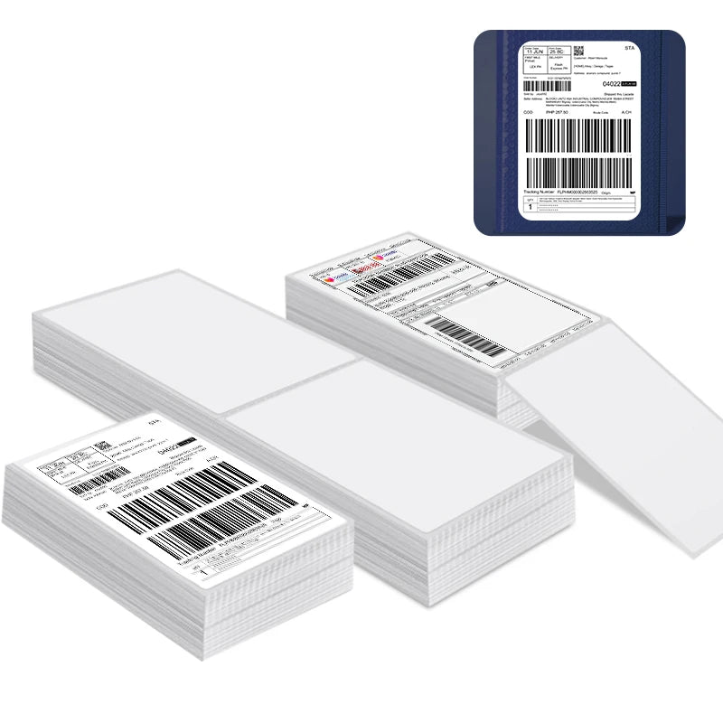 LKX Fandfold 4 X 6 Inch Top-coated Thermal Label Waterproof 500 Sheets Wholesale Shipping Customized Size Accept Printed