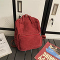 Casual Blue Elegant Modern Customizable Retro Style Fashion Waterproof Medium Corduroy Backpack for University Girls