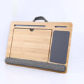 Custom Bamboo Lap Tray Portable Bed Lap Laptop Desk Holder Study Table Laptop Stand Computer Desk With Cushion