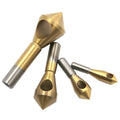 4pc/set 90 Degree HSS Titanium Plated Drill Bits Oblique Hole Chamfer with Internal Chip Removal Deburring Spot Facer Tool Set