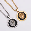 Stainless Steel Fine Jewelry Necklace Men Black Diamond lion Head Pendant Chain