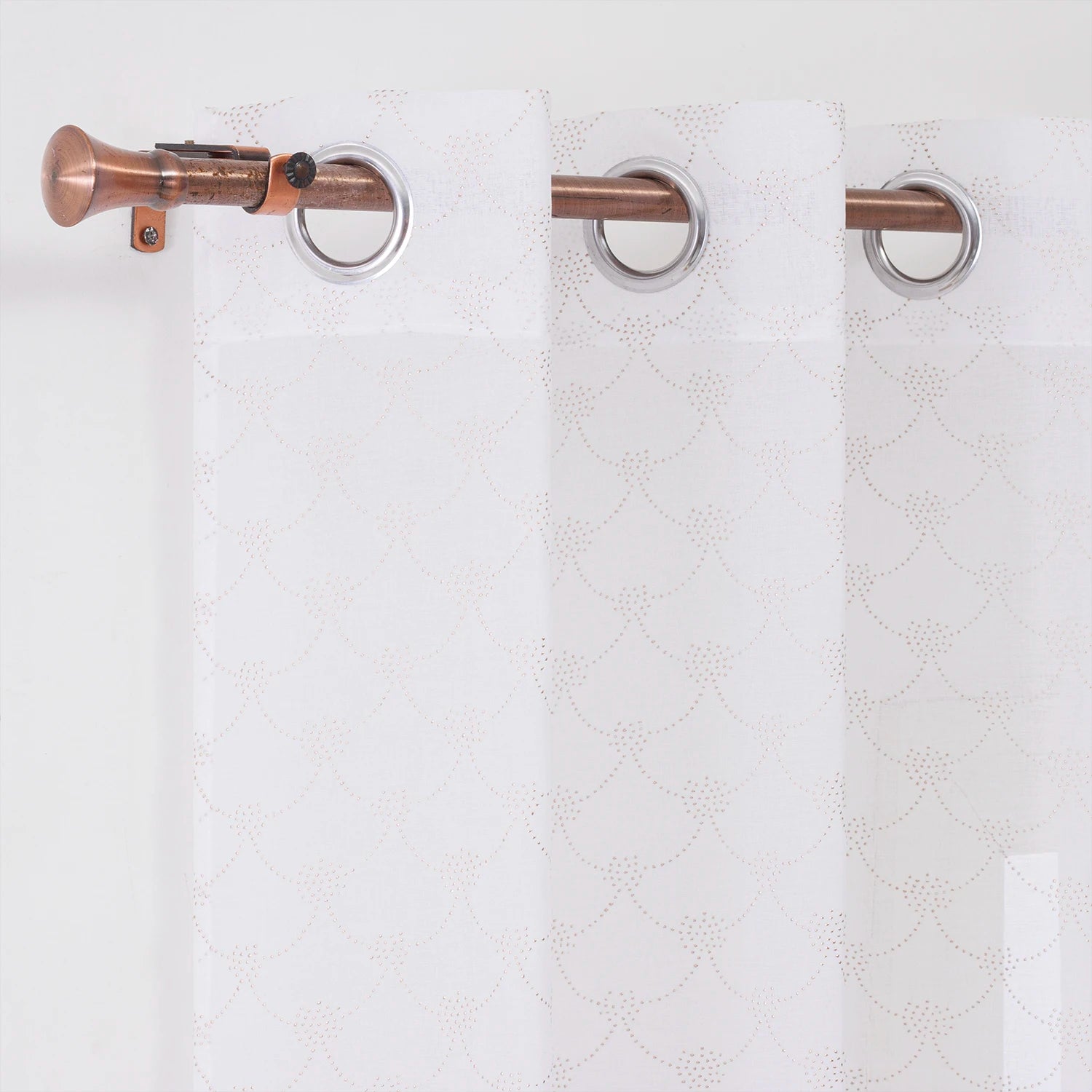 Cheap Price Factory Wholesale Modern Customizable Flame Retardant Geometric Dew Drop Design Sheer Tulle Curtains Drapes for