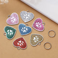 Custom Engraved Paw Shape Zinc Alloy Metal Pet ID Tag with Silver Finish Multicolor Waterproof & Durable Anti-Lost for Cats Dogs