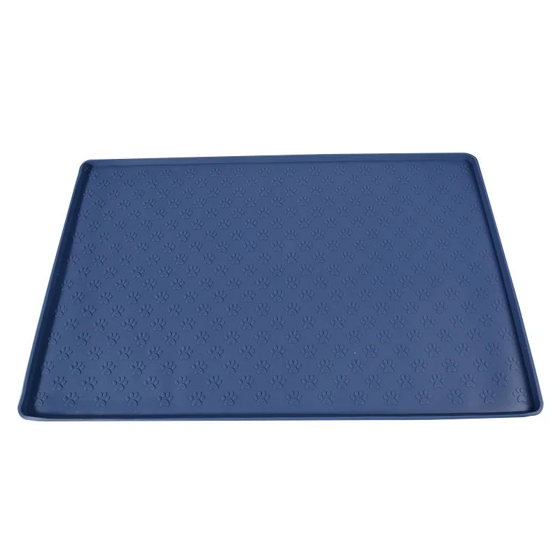 Easy-to-Clean Foldable Non-Slip Waterproof Cat Dog Pet Feeding Mat with High Raised Edges