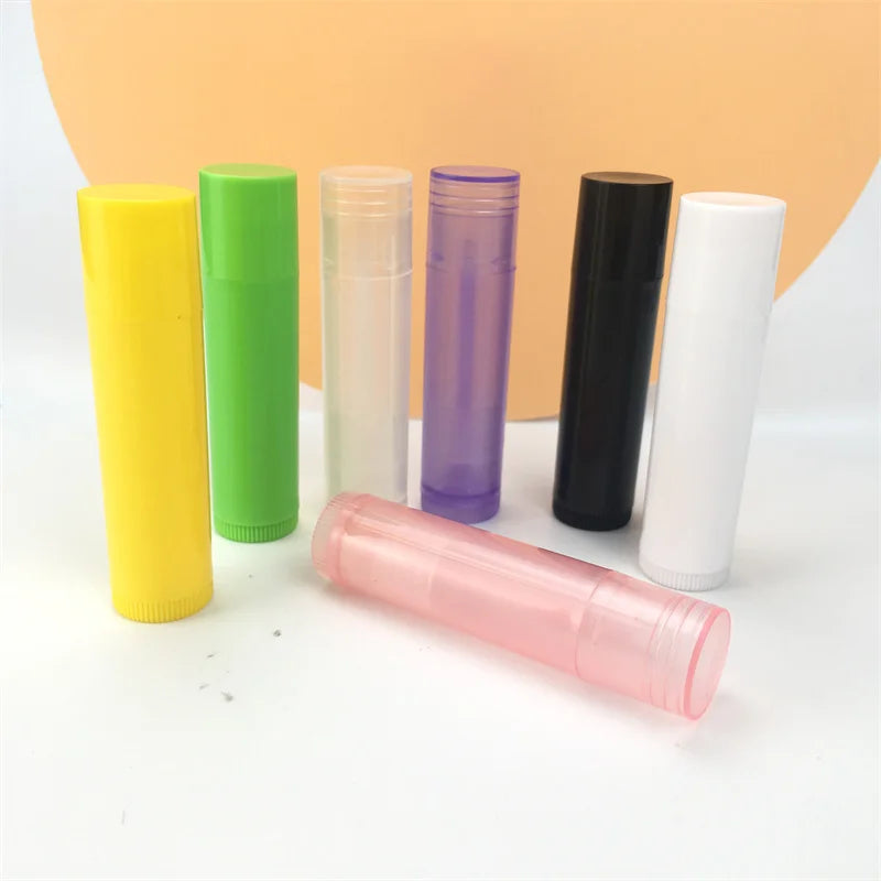 5g Plastic White Lip Balm Tube Empty Transparent 5ml Round Lipstick Tube Container for Cosmetic Packaging