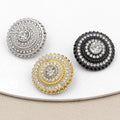 RB048 Hot Sale Custom Shiny Zircon Flower  Button Fancy Coat Alloy Metal Rhinestone Buttons Silver Gold Shanks  Button