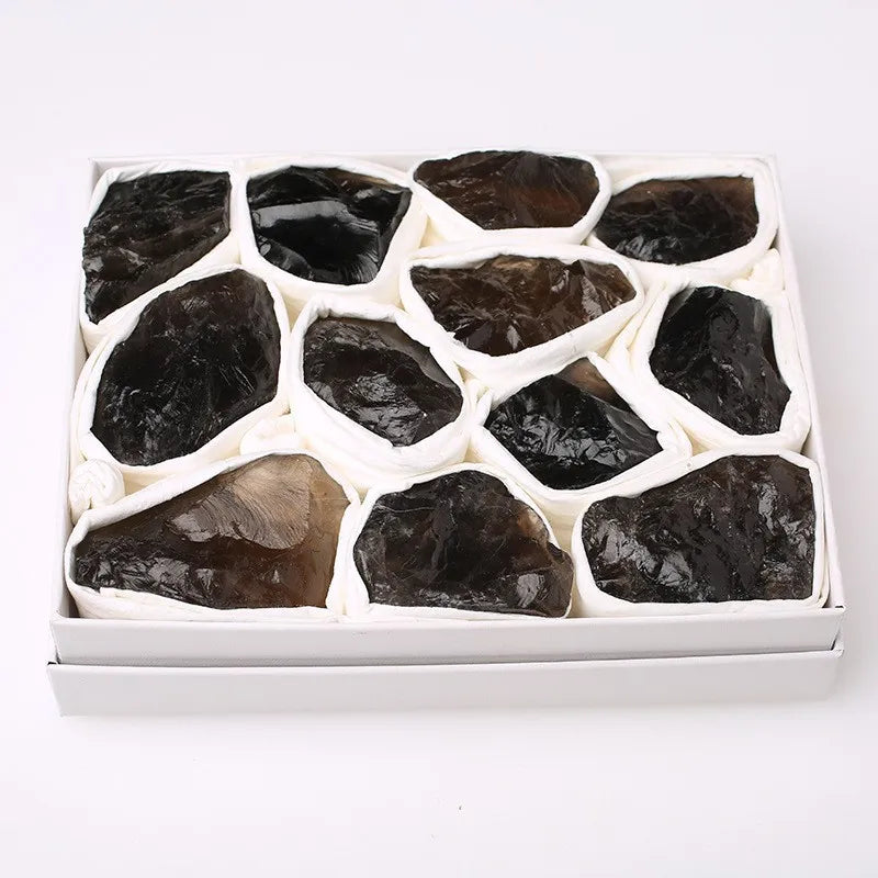 Hongzhuo Natural Smoky Quartz Raw Gemstone Crystal Rock Healing Stone Bulk Mineral Specimen Set