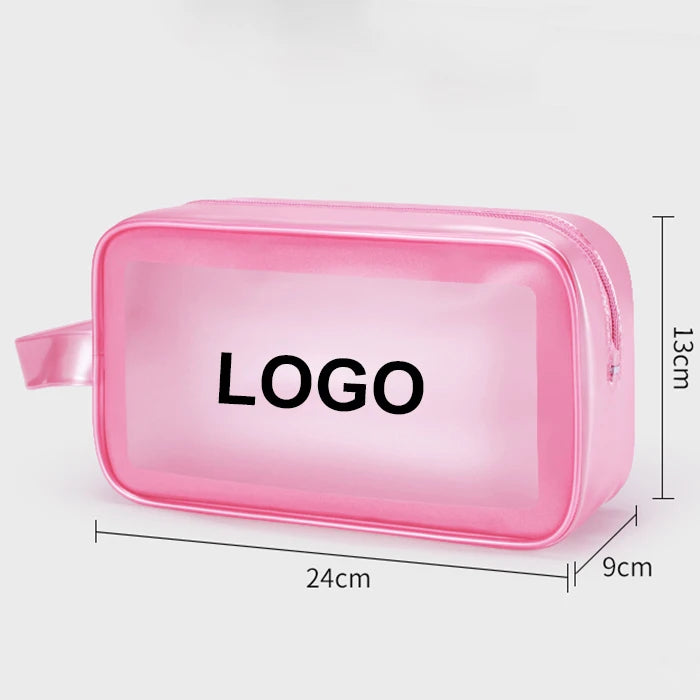 HongFei HF0416 Luxury Ladies for Frosted Transparent Zipper Waterproof for Travel Wash Makeup PVC Cosmetic Bag