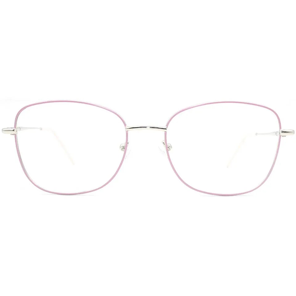 Women's New Design Solid Pattern Oval Metal Optical Glasses Frames Red Eye Glasses
