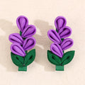 CN 2Pcs Ribbon Hair Bow Fashion Purple Lavender Handmade Grosgrain Ribbon Hair Clip Set for Girls