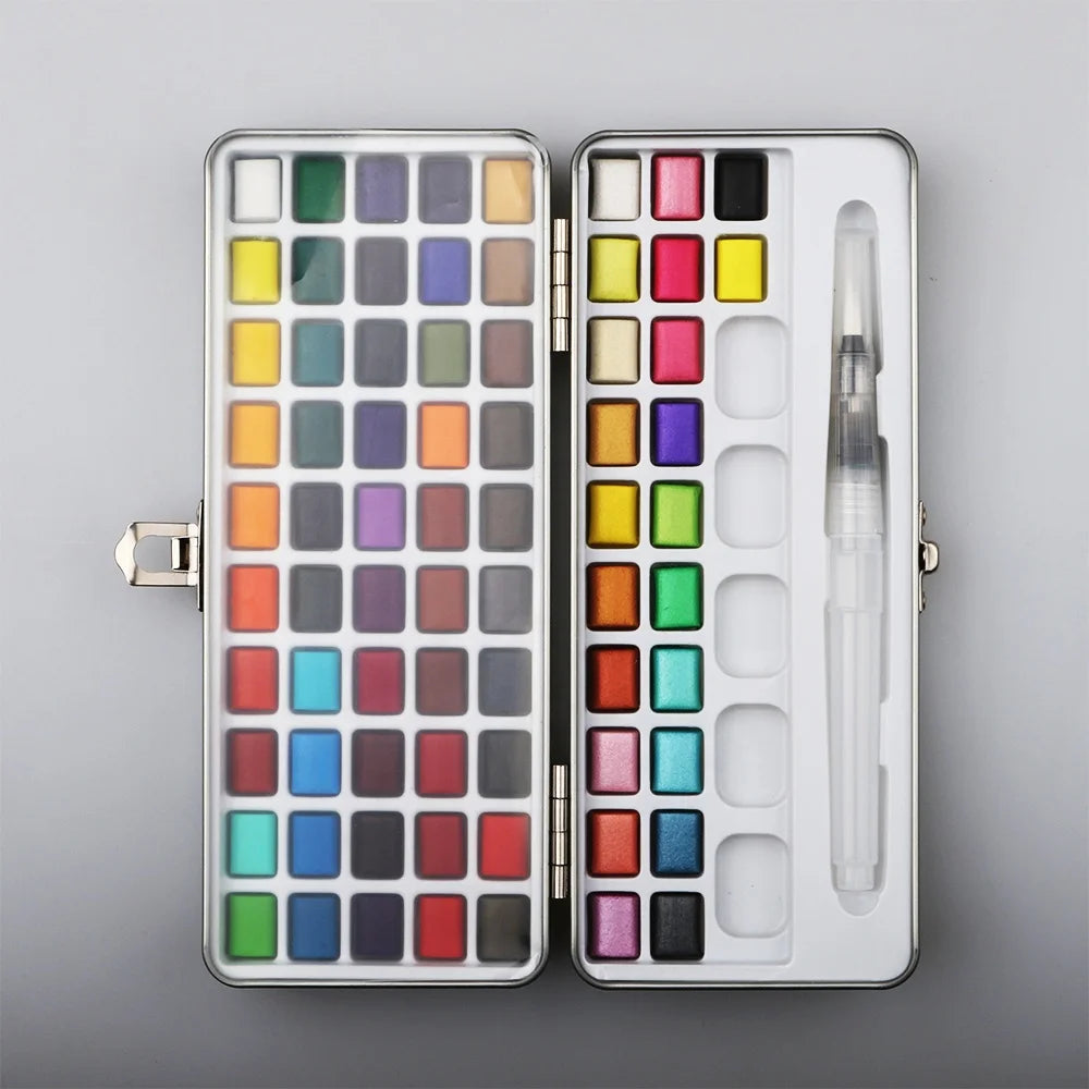 Acuarela Pintura De Acuarela Watercolor Paint Brush Set >3 Years Old Canvas Paper 72 Vibrant Colors 12ml Bright Color Available
