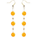 Yellow Agate Earrings Stainless Material Natural Stone for Women and Girls ES015