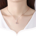 Vekeklee European American Fashion Niche Design 925 Sterling Silver Platinum Plated Skirt Necklace Girls Net Red Pendant Wedding