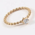 Ins Style Women Design Simple Fashion Jewelry 18k Gold Plated Stainless Steel Small Beaded Ball Cubic Zircon Cz Ring