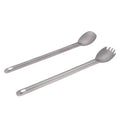 Pure Titanium Long Handle Camping Cookware Fork and Spoon