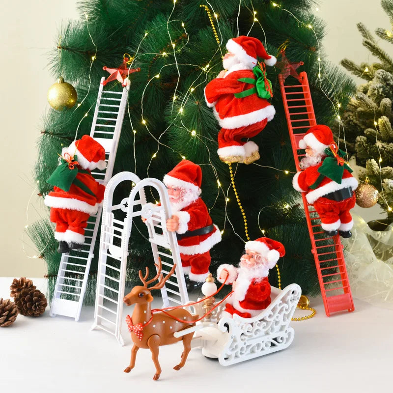 DAMAI Electric Santa Claus Climbing Ladder Christmas Decorations Xmas House Figure Christmas Creative Decoration