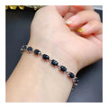 2023 Hot Selling Adjustable Sterling Silver Bracelet for Women Natural Sapphire & Gold/Rhodium Plating Friend Couple Jewelry
