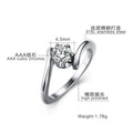 New Fashion Silver Jewelry Women's Stainless Steel Cubic Zirconia Engagement Ring Diamond Wedding Rings