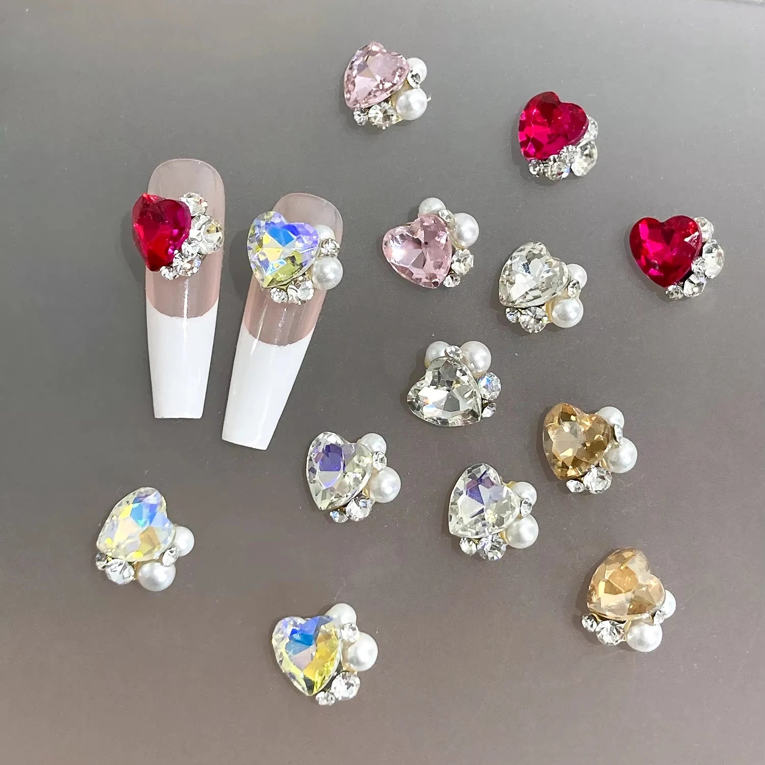 Advanced 3D Crystal Stacked Diamond Nail Art Accessories Finished Products Sparkling Explosion Effect Cartoon Style Made Alloy