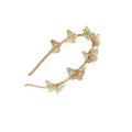 Women Thin Gold Metal Alloy Headband Jewelry Wedding Headdress Hollow Butterfly Headband Hair Hoop