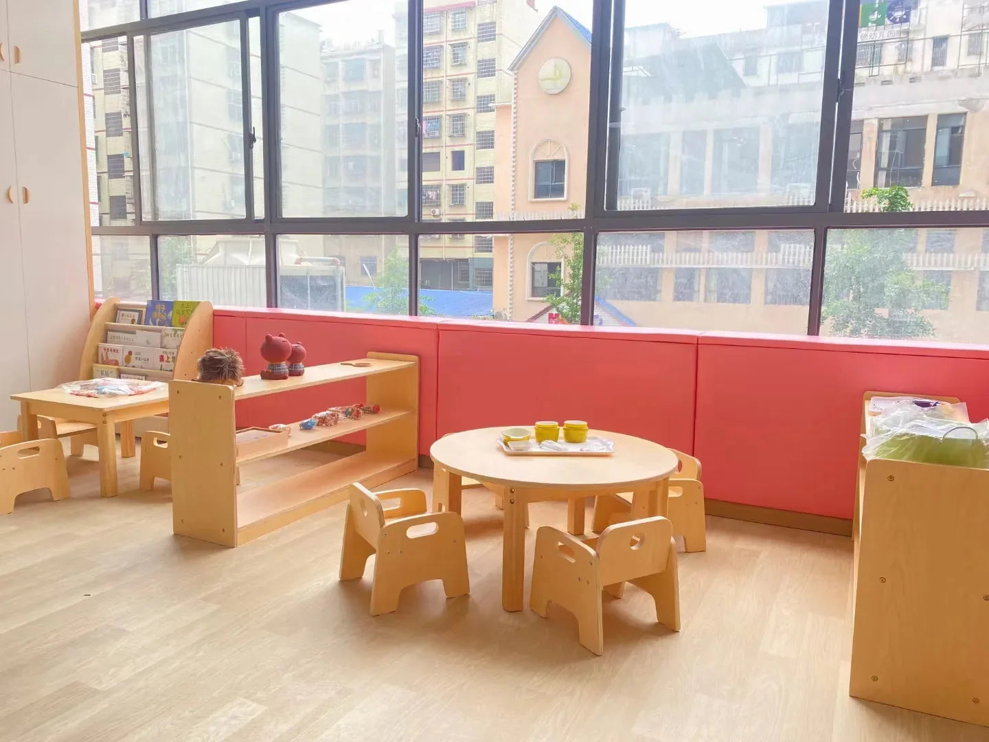 Preschool Wooden Kids Storage Shelf Rack Wood Cabinet Preschool Furniture Toy Storage Shelf Kindergarten Furniture Storage Kids