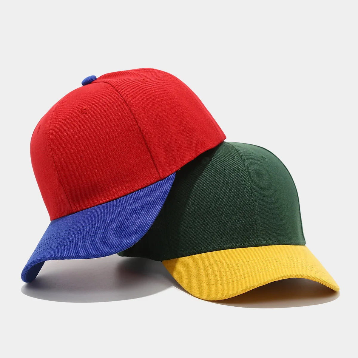 New Fashion Baseball Cap Women Men Sunscreen Baseball Hat Outdoor Sports Sunshade 6 Panel Solid Color Splicing Sports Hat