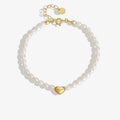 Handmade 925 Sterling Silver Heart Drop Charm Oval Freshwater Pearl Beaded Bangle Bracelet for Women Jewelry