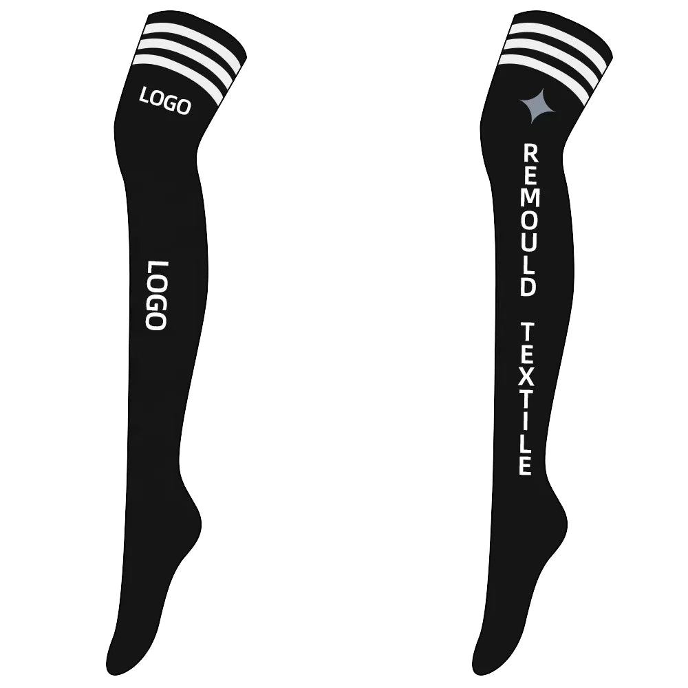 Women's Versatile Three-Stripe Over-the-Knee Dance Socks High Tube Knitted Compression Socks for Autumn Daily Use Custom Logo