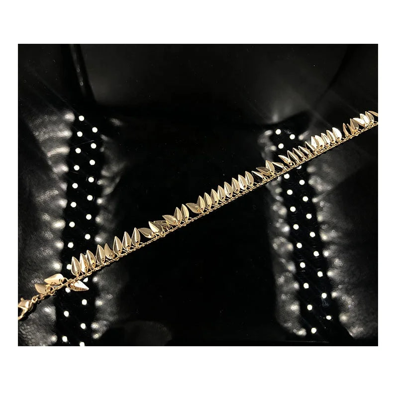 BMZ 2025 Custom New Arrival IP Gold Plating Leaf Foot Chains Bohemia Women Flower Ankle Bracelet Foot Jewelry
