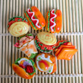 Mini Burger Hot Dog Resin Decorative Charms Realistic Toy House Decor DIY Craft Accessories for Dollhouses Play Kitchen Set