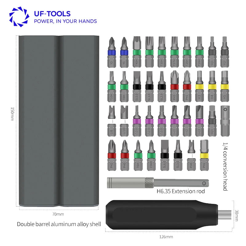 Youfutools 40 1 Precision Screwdriver Set Hand-Power Mobile Phone Repair Kit Customizable OEM Handles Combination Tool Home Use