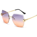 YTSXN9027A Top Designer Brand Rimless Sunglasses Gold Alloy Frame Trendy Driving Custom Logo Shades for Women