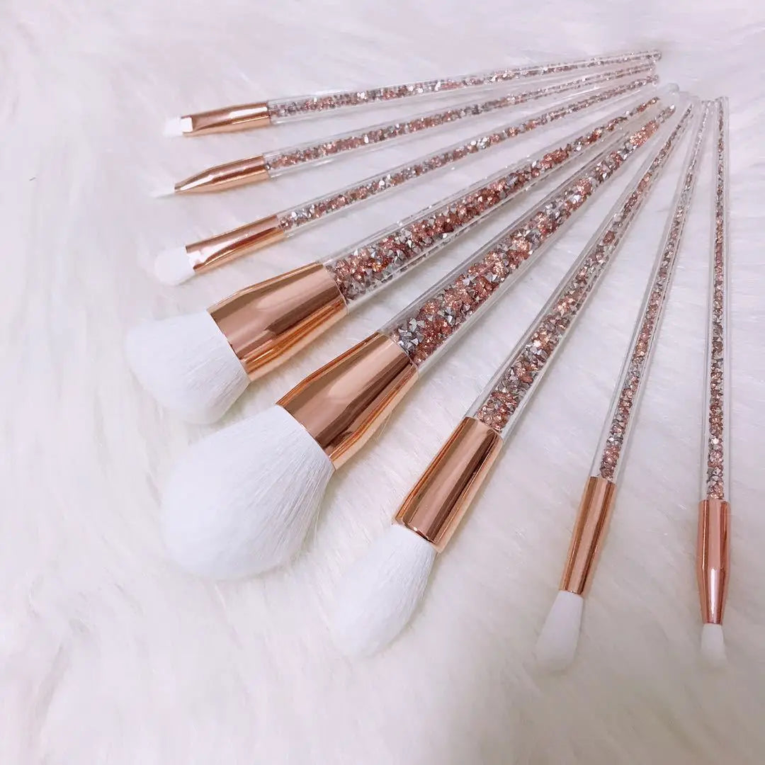 Custom Eyeshadow Brush Beauty Tools Glitter Diamond Bling Crystal Rhinestone Foundation Brushes Makeup Brush Set With Gift Box