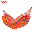 WOQI New Design Comfortable Durable Cotton Canvas Portable Hammock for Camping Garden Backyard