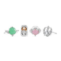 Fashion Exquisite Cute Cartoon Character Earrings Brass Zirconium Micro Inset 925 Tremella Needle Eare Studs