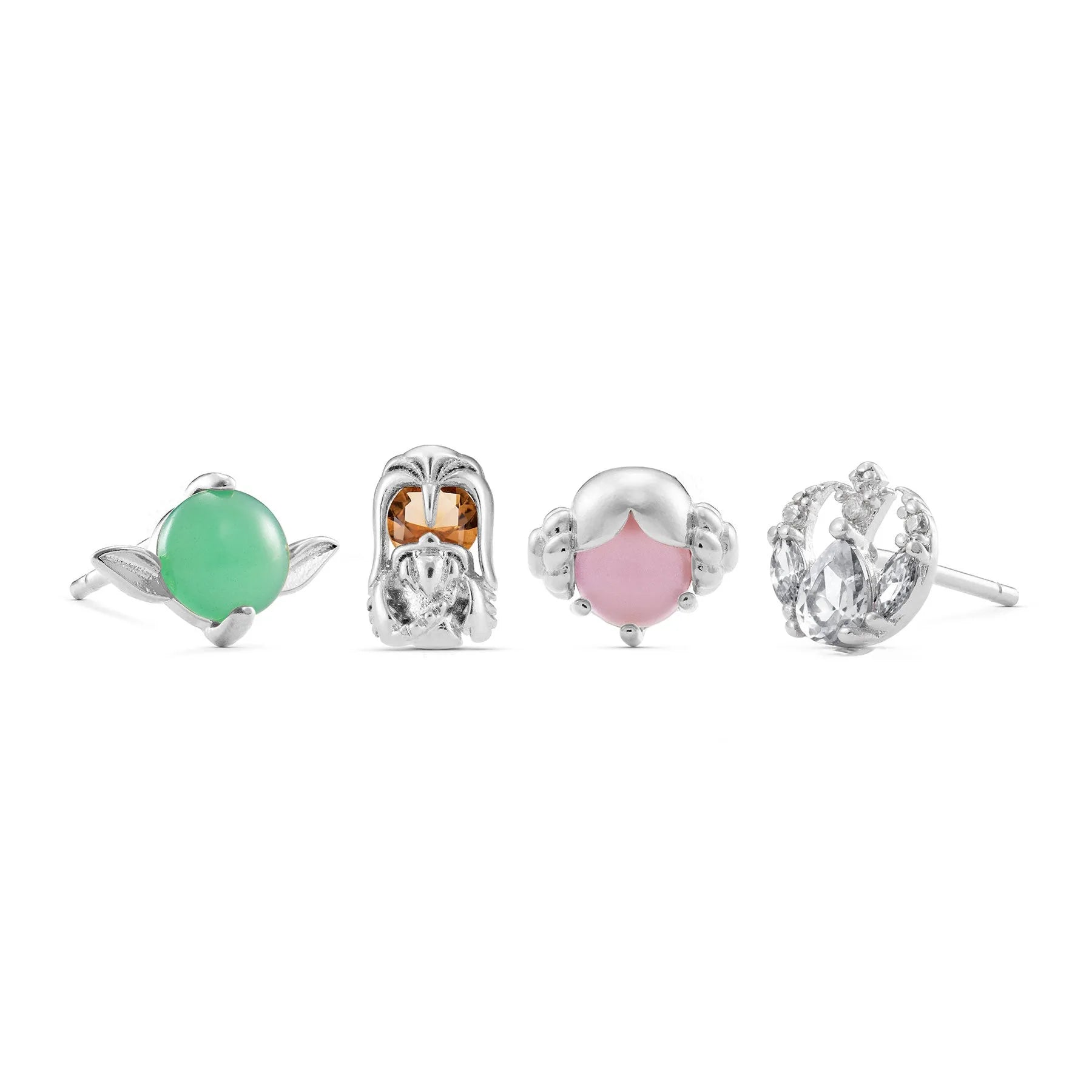Fashion Exquisite Cute Cartoon Character Earrings Brass Zirconium Micro Inset 925 Tremella Needle Eare Studs