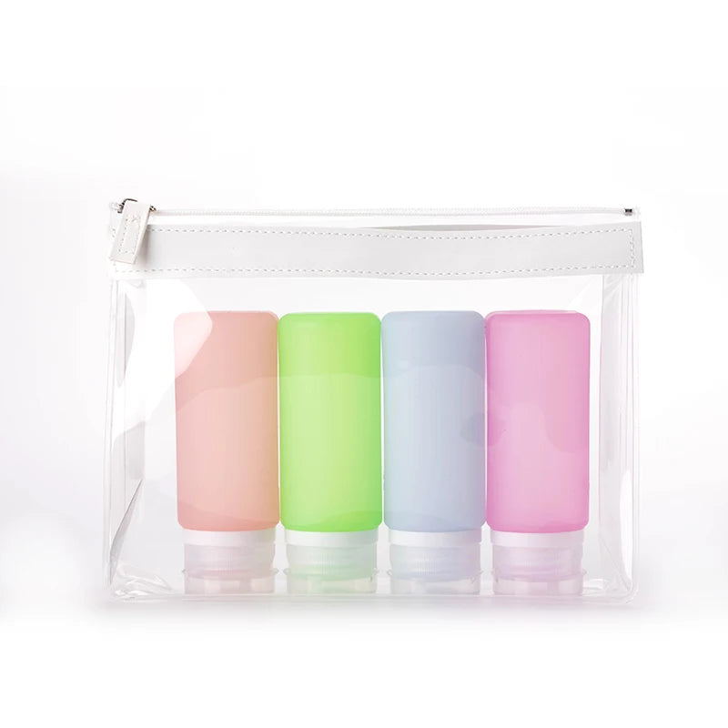 Factory Wholesale 30ml 60ml Silicone Travel Bottle Shower Gel Shampoo Travel Kit Accessories Bottle Set With Lid
