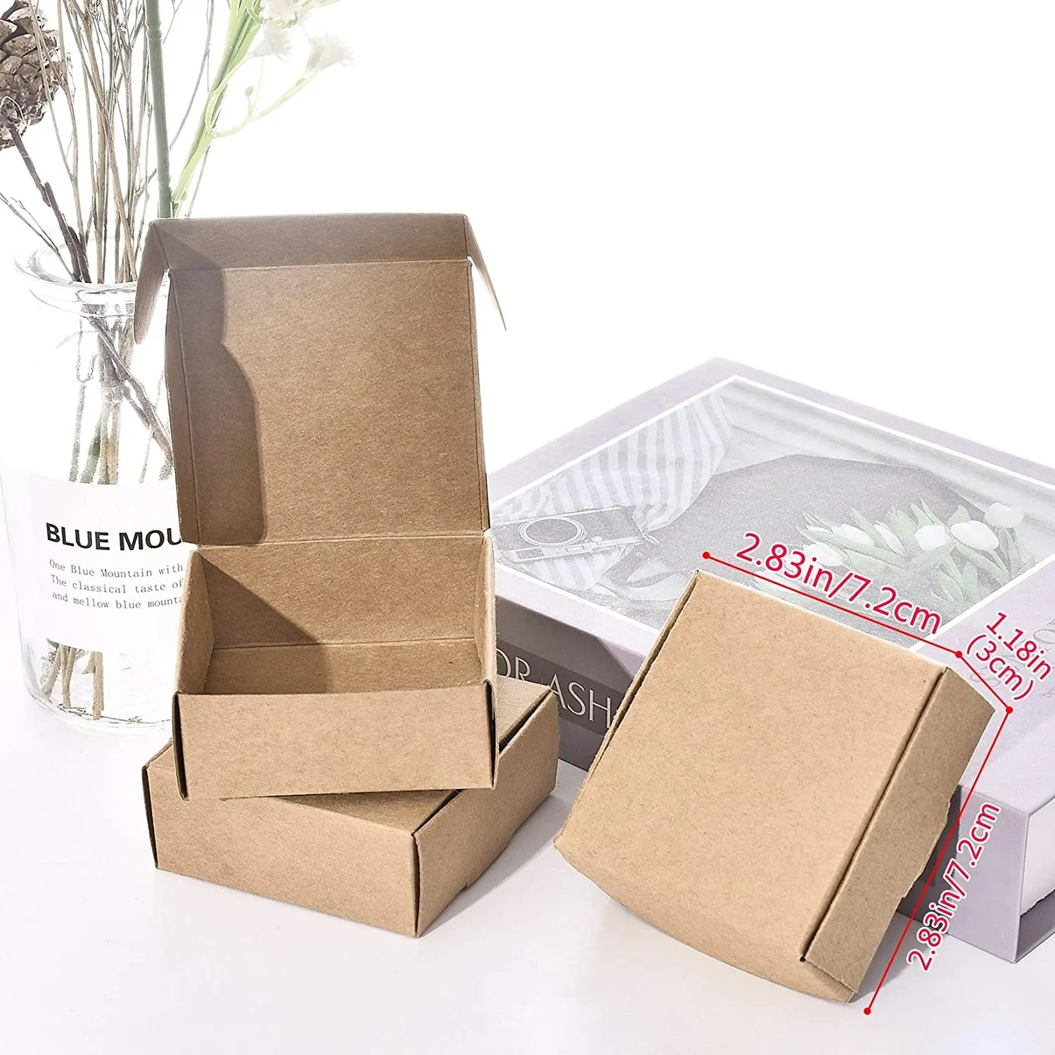 Kraft Paper Box Mini Gift Box DIY Handmade Soap Holder Candy Chocolate Favor Small Mailing Box Customized Size and Printing