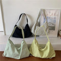 Women's Large Capacity Nylon Drawstring Tote Bag Zipper New Single Shoulder Armpit Bag for All Autumn Winter Spring