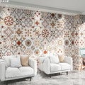 Moroccan Decoration Wallpaper Ethnic Style Hotel Bedroom Living Room Background Bohemian Style Tile Pattern Wallpaper